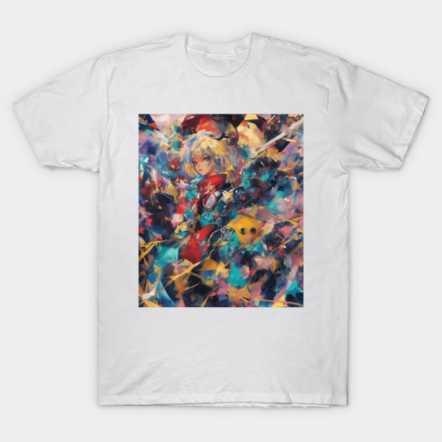 Anime girl colorful pattern T-Shirt by Cybertrunk